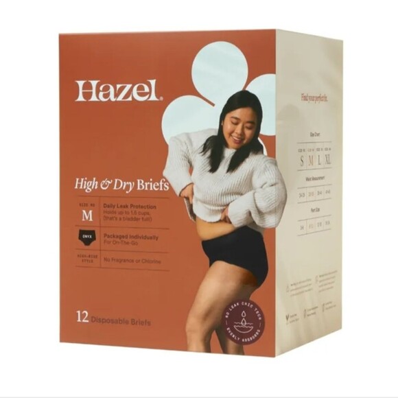 NWT Hazel High & Dry Incontinence Briefs Size Medium 12 Black underwear panties - Picture 1 of 6